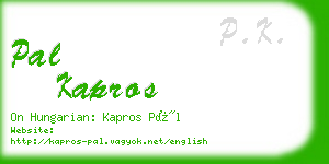 pal kapros business card